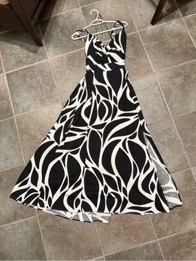 1. State Black & White Abstract Maxi Dress